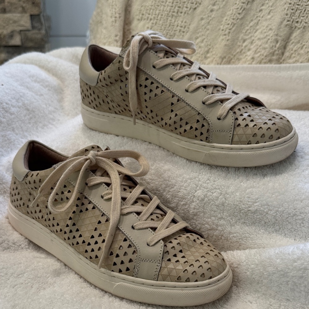 Lucky Brand Light Beige Perforated Sneakers